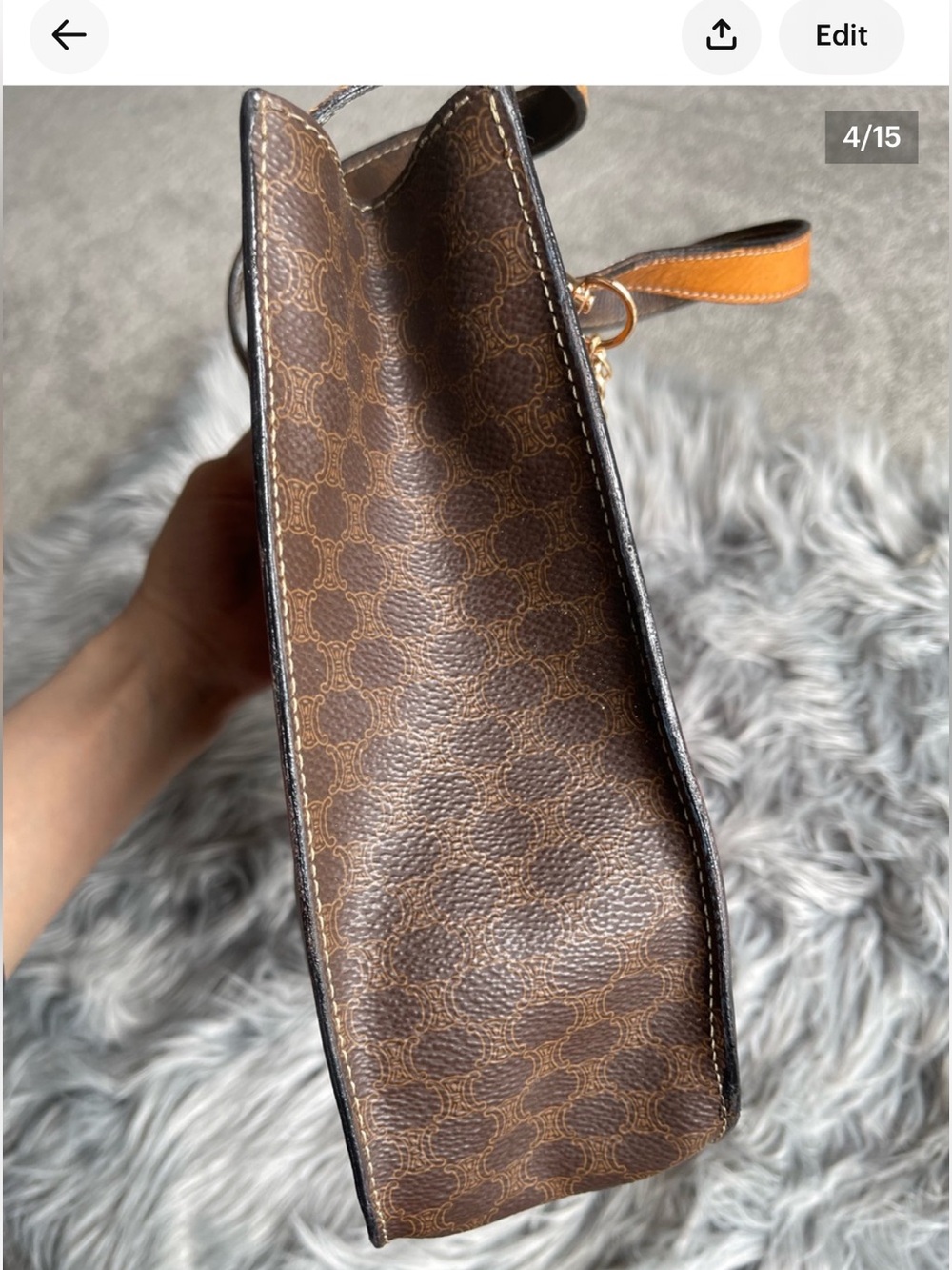 Authentic CELINE vintage small satchel bag - Picture 5 of 15